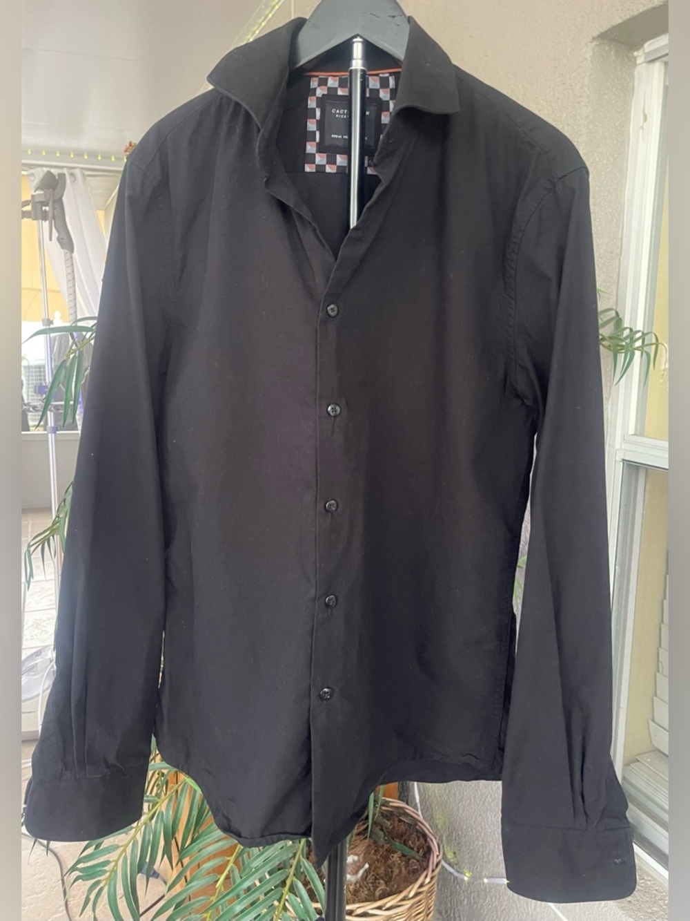 Cactus Men's Black Button-Up Shirt